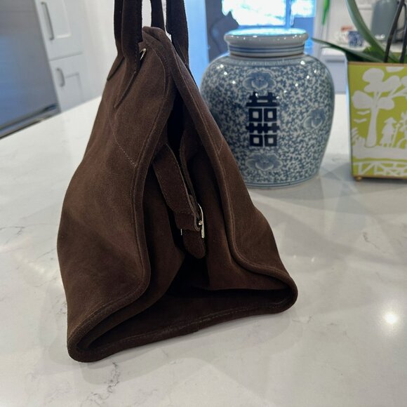 Suie Valentini Suede Leather Bag / Similar to The Row's Soft Margaux 15 bag - Picture 5 of 10